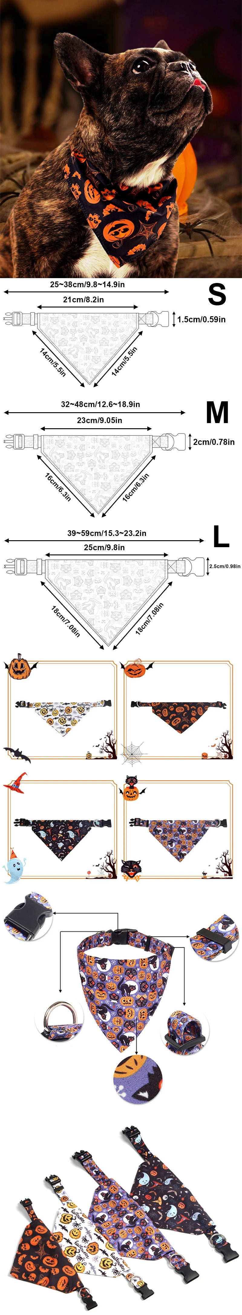 Halloween themed Dog collar for Small/Large/Dogs/Cats